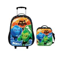 Kit Mochila de Rodinhas e Lancheira Dermiwill Ghost Force Kit Mochila de Rodinhas e Lancheira Dermiwill Ghost Force
