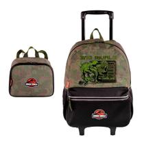Kit Mochila de Rodinhas e Lancheira Escolar Jurassic Sestini