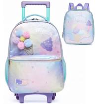 Kit Mochila de Rodinhas e Lancheira Pack Me Fresh Roxo Kit Mochila de Rodinhas e Lancheira Pack Me Fresh Roxo