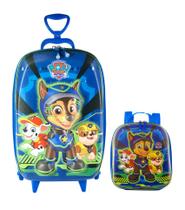 Kit Mochila de Rodinhas e Lancheira Patrulha Canina 3D Spy