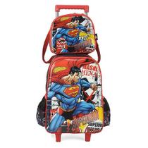 Kit mochila de rodinhas e lancheira Superman - Luxcel