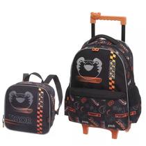 Kit Mochila de Rodinhas e Lancheira Tigor T.Tigre Fast Preto