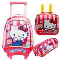 Kit Mochila De Rodinhas Escolar 16 Hello Kitty R Meninas Xeryus