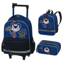 Kit Mochila De Rodinhas + Estojo Triplo + Lancheira Térmica Tigor T Tigre PACIFIC