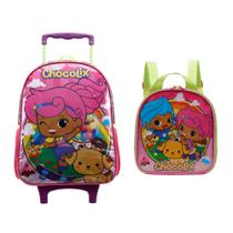 Kit Mochila de Rodinhas G e Lancheira Chocolix 2024 Xeryus