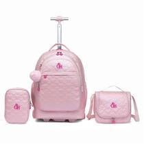Kit Mochila De Rodinhas Guelph Bolsa Juvenil Estilosa Grande Cor Rosa Desenho Do Tecido Lisa Kit Mochila De Rodinhas Guelph Bolsa Juvenil Estilosa Grande Cor Rosa Desenho Do Tecido Lisa