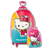 Kit Mochila de Rodinhas Hello Kitty Lancheira Escolar 3D Kit Mochila de Rodinhas Hello Kitty Lancheira Escolar 3D