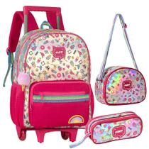 Kit Mochila de Rodinhas Holográfica HAPPY CLIO HL23087KT Kit Mochila de Rodinhas Holográfica HAPPY CLIO HL23087KT