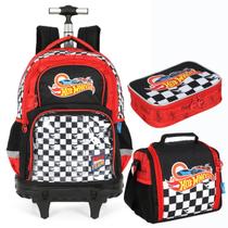 Kit Mochila de Rodinhas HOT WHEELS Luxcel MC49982 Vermelho Kit Mochila de Rodinhas HOT WHEELS Luxcel MC49982 Vermelho