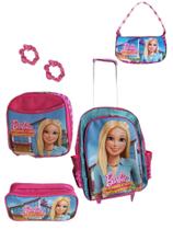 Kit mochila de rodinhas infantil escolar com bolsinha baguete skye patrulha canina