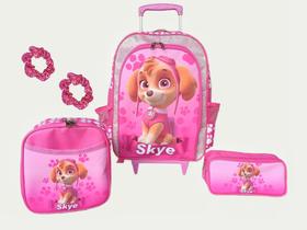 Kit mochila de rodinhas infantil escolar meninas Patrulha canina Skye bolsa frozen lol unicórnio