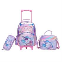 Kit Mochila de Rodinhas Infantil Escolar Resistente Ferrazzi