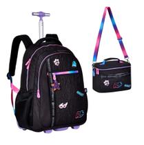 Kit Mochila De Rodinhas Juvenil Oficial Rafa E Luiz Rl24018