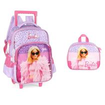 Kit Mochila de Rodinhas + Lancheira Barbie Fashion - Luxcel