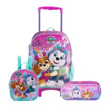 Kit mochila de rodinhas, lancheira e estojo duplo skye 16 xeryus