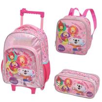 Kit Mochila de Rodinhas + Lancheira + Estojo Lilica Ripilica Vem Ripilicar PACIFIC