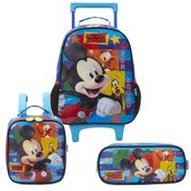 Kit Mochila De Rodinhas Lancheira Estojo Mickey Mouse Disney Kit Mochila De Rodinhas Lancheira Estojo Mickey Mouse Disney