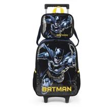 Kit Mochila de Rodinhas Lancheira Luxcel Batman Preto