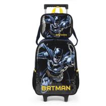 Kit Mochila de Rodinhas Lancheira Luxcel Batman Preto