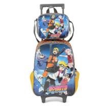 Kit Mochila de Rodinhas Lancheira Luxcel Boruto Laranja Kit Mochila de Rodinhas Lancheira Luxcel Boruto Laranja