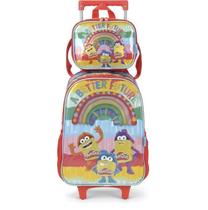 KIT MOCHILA DE RODINHAS LANCHEIRA LUXCEL PLAY DOH Rosa