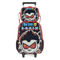 Kit Mochila De Rodinhas Lancheira Luxcel Teen Titans Gopreto