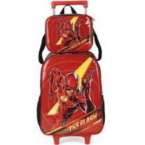 Kit Mochila de Rodinhas Lancheira Luxcel The Flash Vermelho Kit Mochila de Rodinhas Lancheira Luxcel The Flash Vermelho