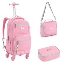 Kit Mochila de Rodinhas + Lancheira Térmica + Estojo Box Just DENLEX