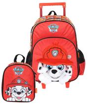 Kit Mochila De Rodinhas Lancheira Térmica Paw Patrol Escolar