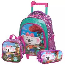 Kit Mochila de Rodinhas Lilica Ripilica Lancheira + Estojo D