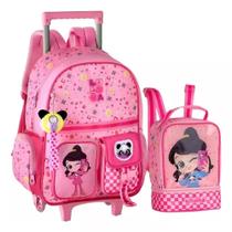 Kit Mochila De Rodinhas Luluca E Lancheira Clio Style