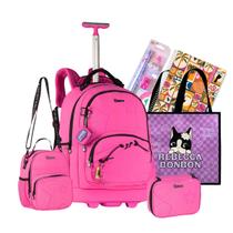 Kit Mochila De Rodinhas Luluca Lancheira Estojo Feminina Escolar Original 2026