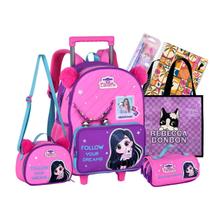 Kit Mochila de Rodinhas Luluca Panda Infantil Escolar Original Completo 2026