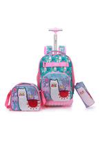 Kit Mochila De Rodinhas Menina Escolar Infantil Reforçada - LEQUEEN