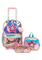 Kit Mochila De Rodinhas Menina Reforçada Impermeável Kit Mochila De Rodinhas Menina Reforçada Impermeável