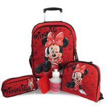 Kit Mochila de Rodinhas Minnie Tam G