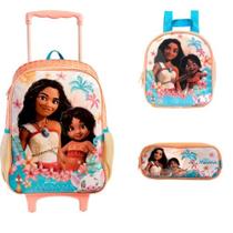Kit Mochila de Rodinhas Moana Lancheira Estojo duplo - 14770 Xeryus