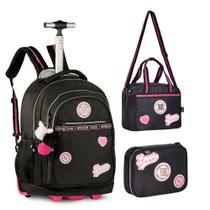 Kit Mochila De Rodinhas Oficial Rebecca Bonbon Rb24008 Preto Kit Mochila De Rodinhas Oficial Rebecca Bonbon Rb24008 Preto