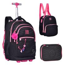 Kit Mochila de Rodinhas Oficial REBECCA BONBON RB24023 Preto Kit Mochila de Rodinhas Oficial REBECCA BONBON RB24023 Preto