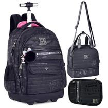 Kit Mochila de Rodinhas Oficial Rebecca Bonbon RB24586 Preto Kit Mochila de Rodinhas Oficial Rebecca Bonbon RB24586 Preto