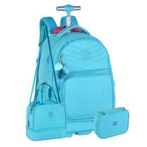 Kit Mochila De Rodinhas Rebecca Bonbon Lancheira Estojo Box