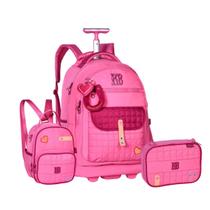 Kit Mochila De Rodinhas Rebecca Bonbon Lancheira Estojo Feminina Escolar 2026