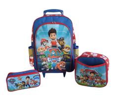 Kit mochila de rodinhas skye patrulha canina infantil escolar meninas aula