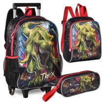 Kit Mochila De Rodinhas T-REX ATTACK Preto Clio TX3507K Kit Mochila De Rodinhas T-REX ATTACK Preto Clio TX3507K