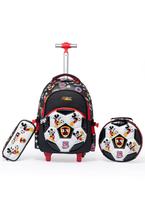 Kit Mochila Disney Rodinha Estojo Lancheira Escolar Mickey