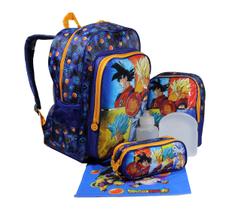 Kit Mochila Dragon Ball Z Goku Original Costas Infantil Masculina Lancheira Kit Mochila Dragon Ball Z Goku Original Costas Infantil Masculina Lancheira