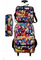 Kit Mochila Dragon Ball Z Goku Rodinhas Lancheira Estojo G