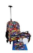 Kit Mochila Dragon Ball Z Infantil Juvenil Aulas Rodinhas
