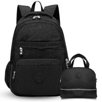 Kit Mochila E Bolsa Lancheira Semi Impermeável Top Trabalho Estilosa Escola Escolar Reforçada Volta as Aulas Resistente - Meimi Amores