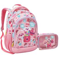 Kit Mochila e Estojo Creche Infantil Frente Transparente